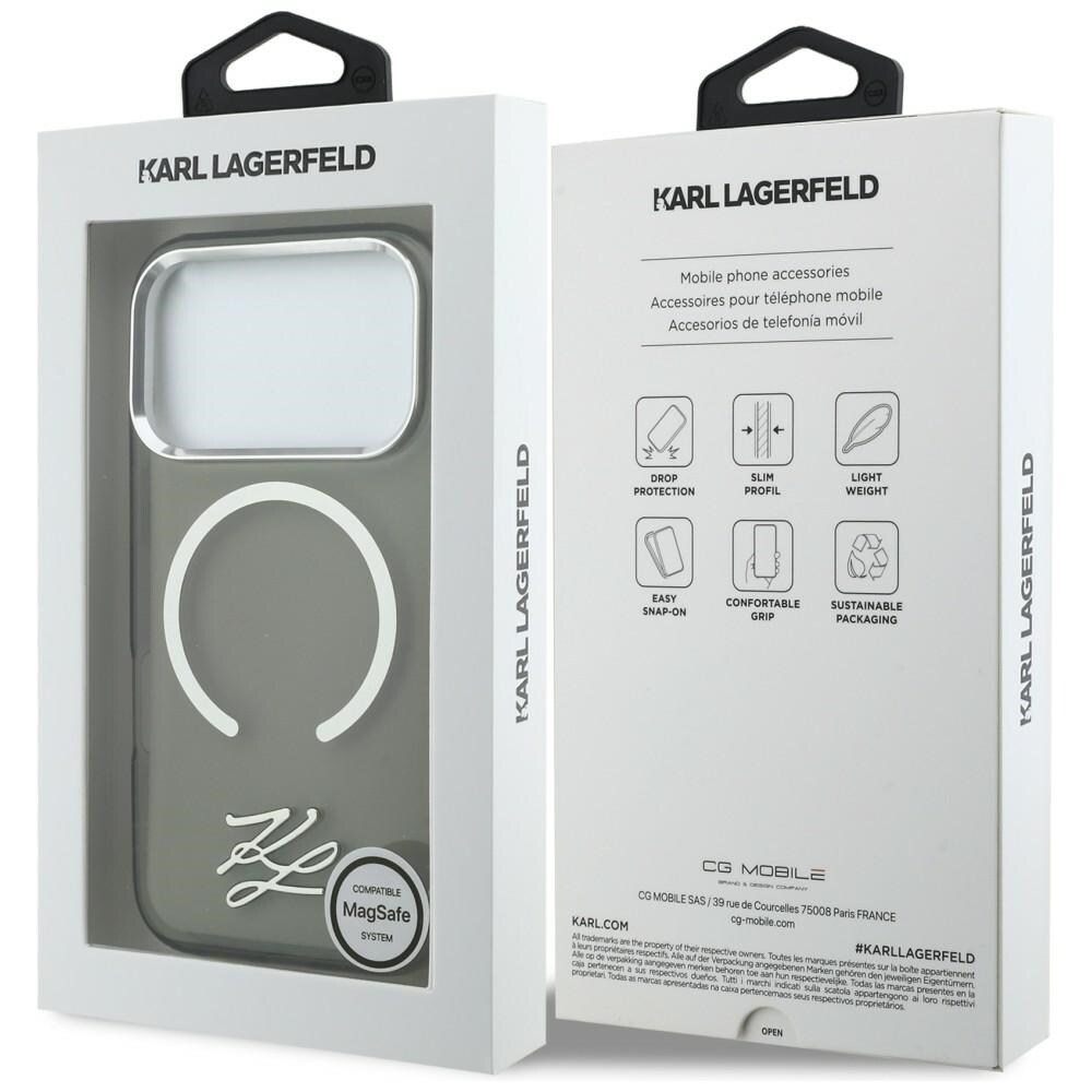 Karl Lagerfeld IML KL Script Logo MagSafe kotelo iPhone 17 Pro - musta