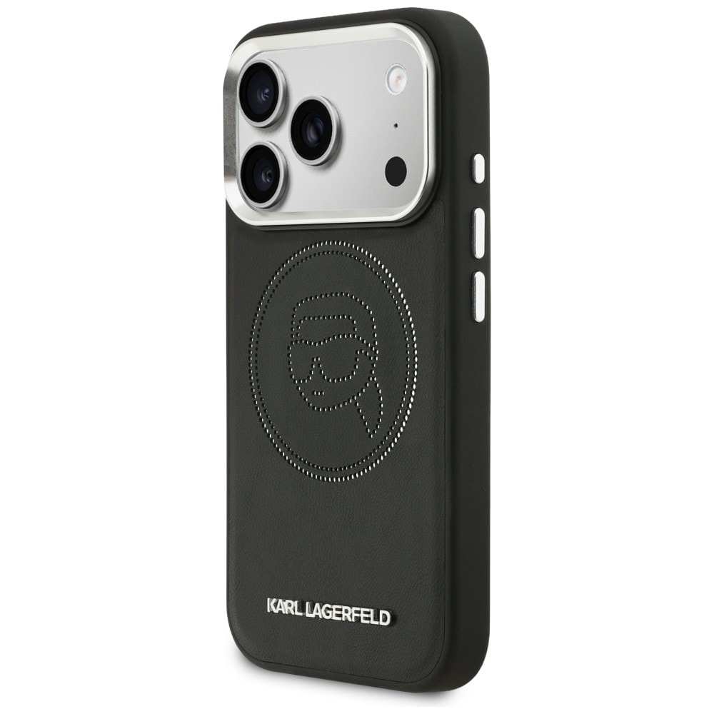 Karl Lagerfeld K Head Point Logo MagSafe-kotelo iPhone 17 Pro:lle - Musta