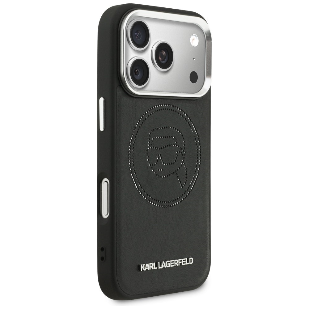 Karl Lagerfeld K Head Point Logo MagSafe-kotelo iPhone 17 Pro:lle - Musta
