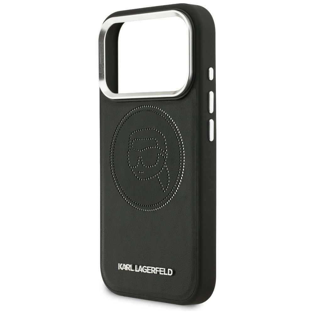 Karl Lagerfeld K Head Point Logo MagSafe-kotelo iPhone 17 Pro:lle - Musta