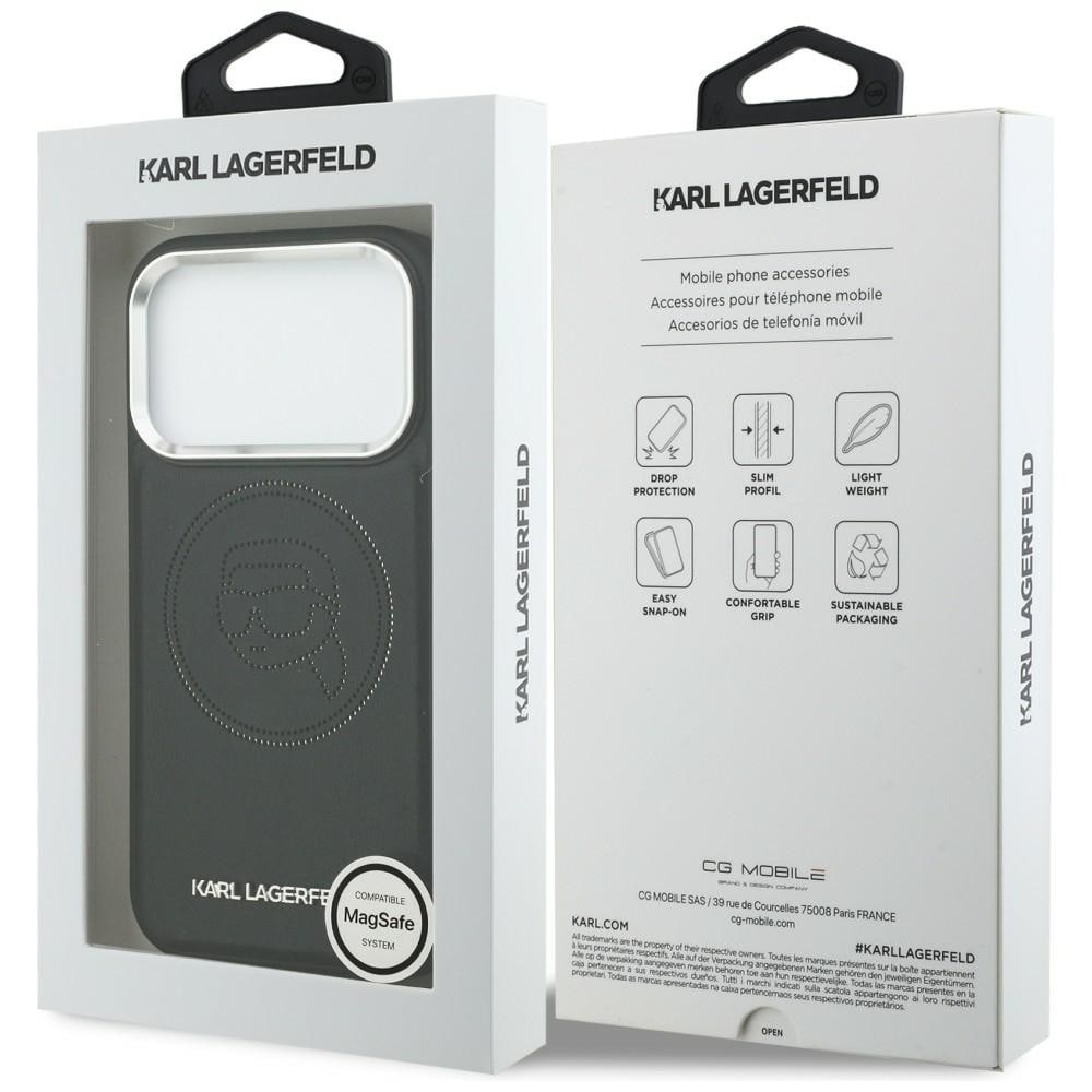 Karl Lagerfeld K Head Point Logo MagSafe-kotelo iPhone 17 Pro:lle - Musta