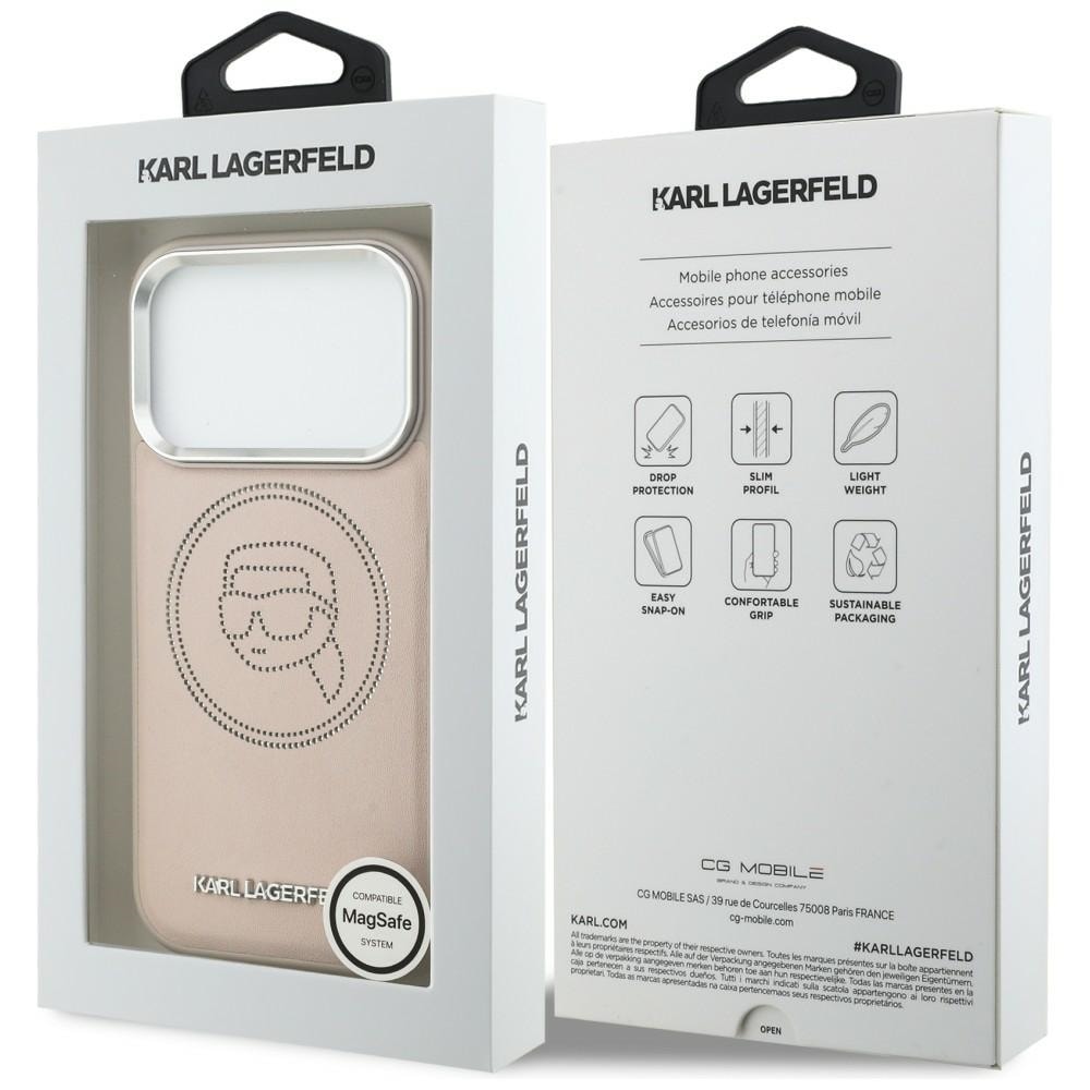 Karl Lagerfeld K Head Logo MagSafe-kotelo iPhone 17 Pro - vaaleanpunainen