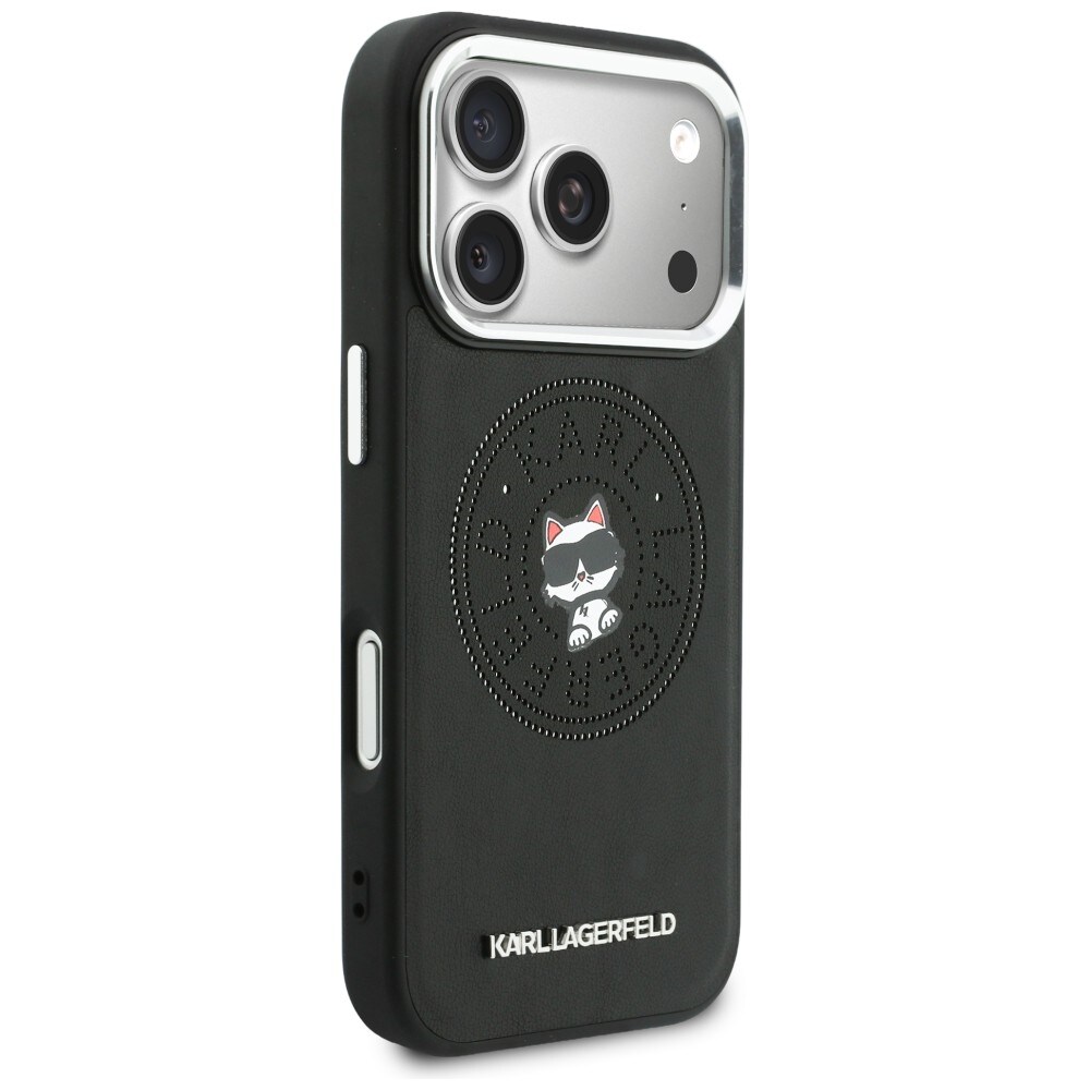 Karl Lagerfeld Point & Choupette Sketch MagSafe-kotelo iPhone 17 Pro:lle - musta