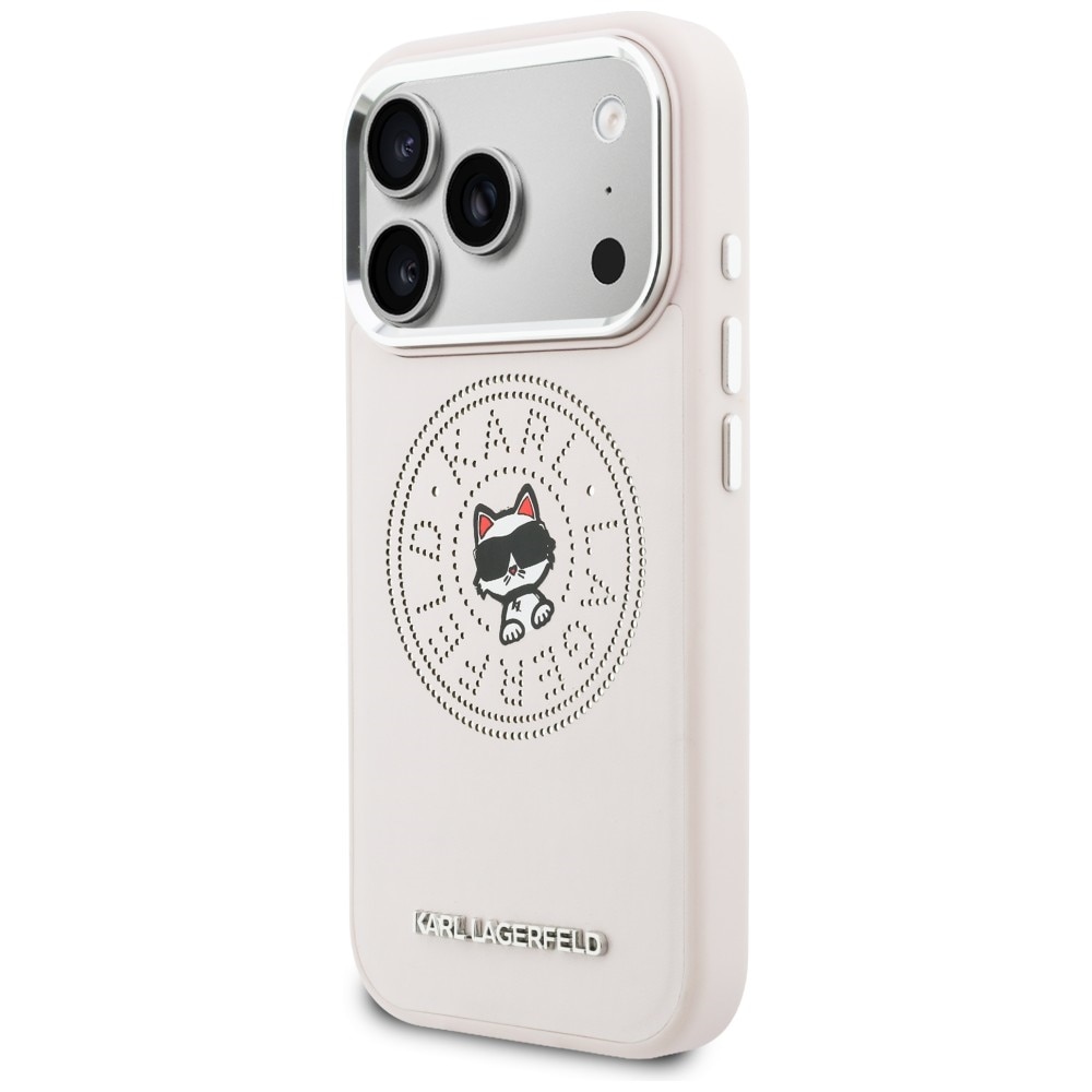 Karl Lagerfeld Point & Choupette Sketch MagSafe kotelo iPhone 17 Pro:lle - vaaleanpunainen