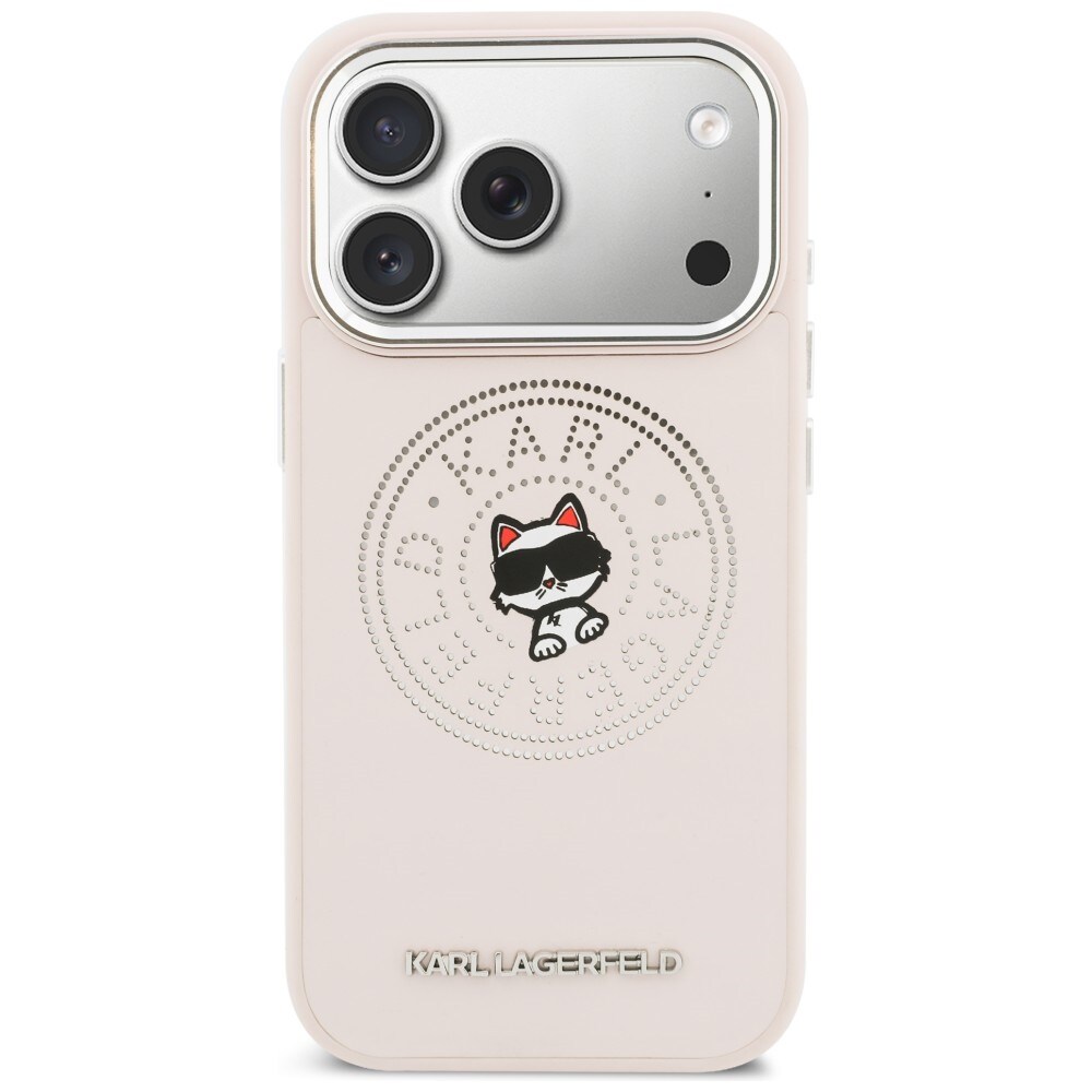Karl Lagerfeld Point & Choupette Sketch MagSafe kotelo iPhone 17 Pro:lle - vaaleanpunainen