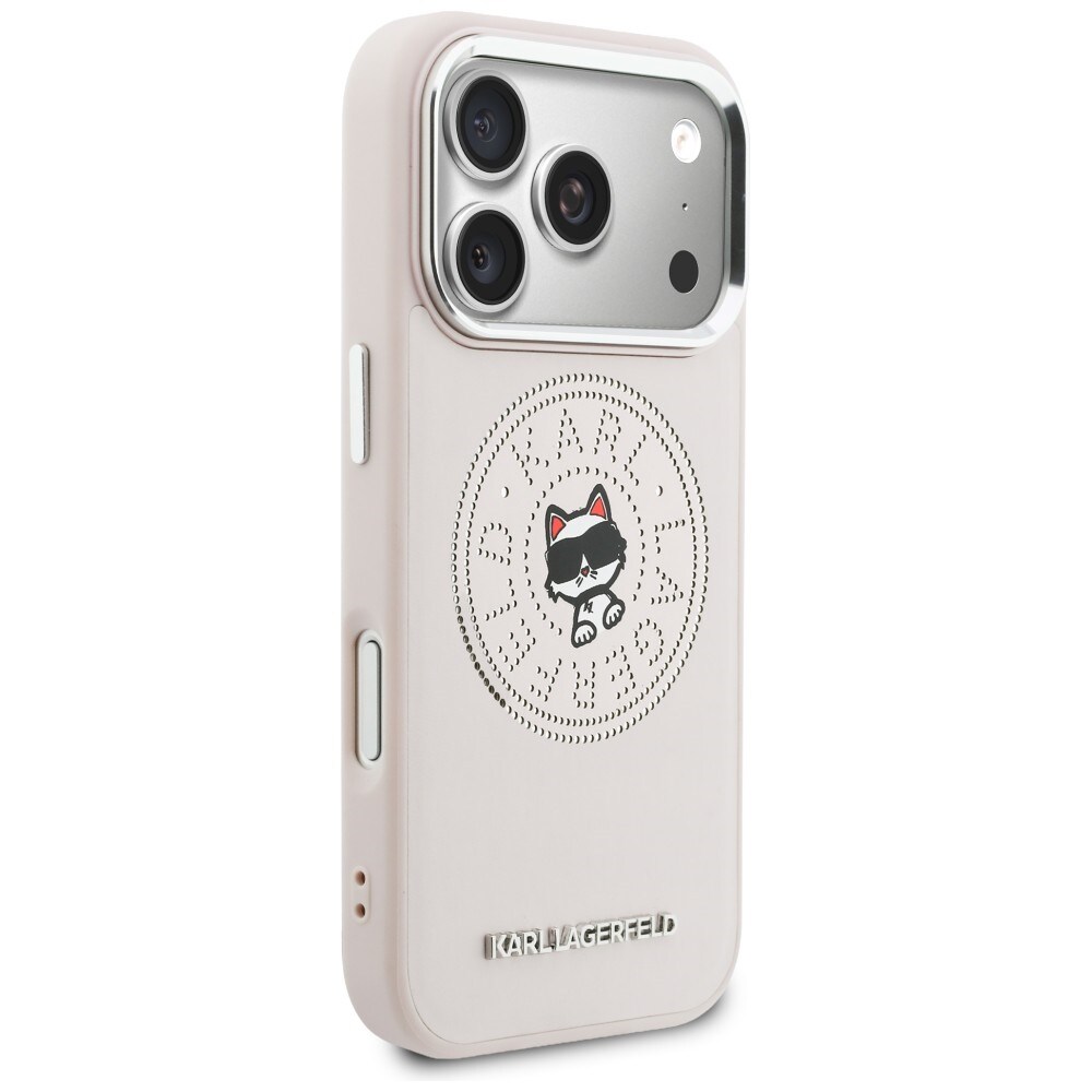 Karl Lagerfeld Point & Choupette Sketch MagSafe kotelo iPhone 17 Pro:lle - vaaleanpunainen