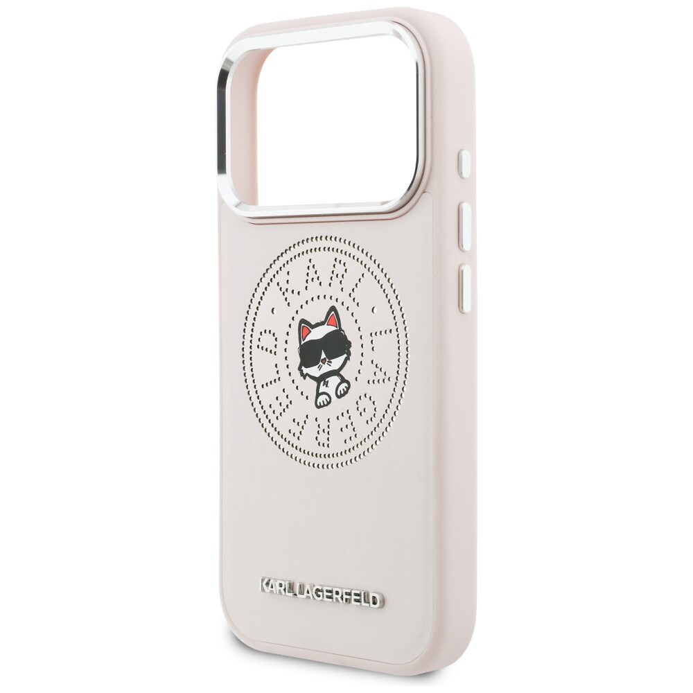 Karl Lagerfeld Point & Choupette Sketch MagSafe kotelo iPhone 17 Pro:lle - vaaleanpunainen