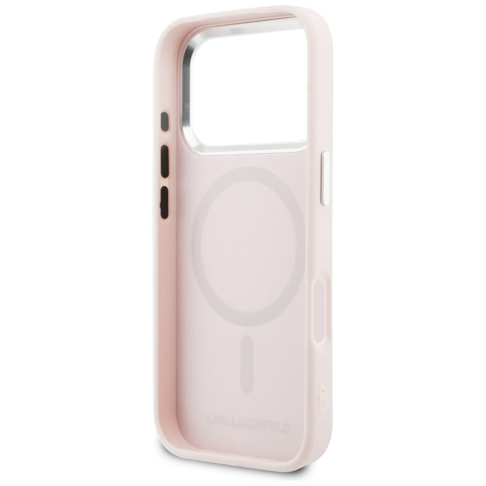Karl Lagerfeld Point & Choupette Sketch MagSafe kotelo iPhone 17 Pro:lle - vaaleanpunainen