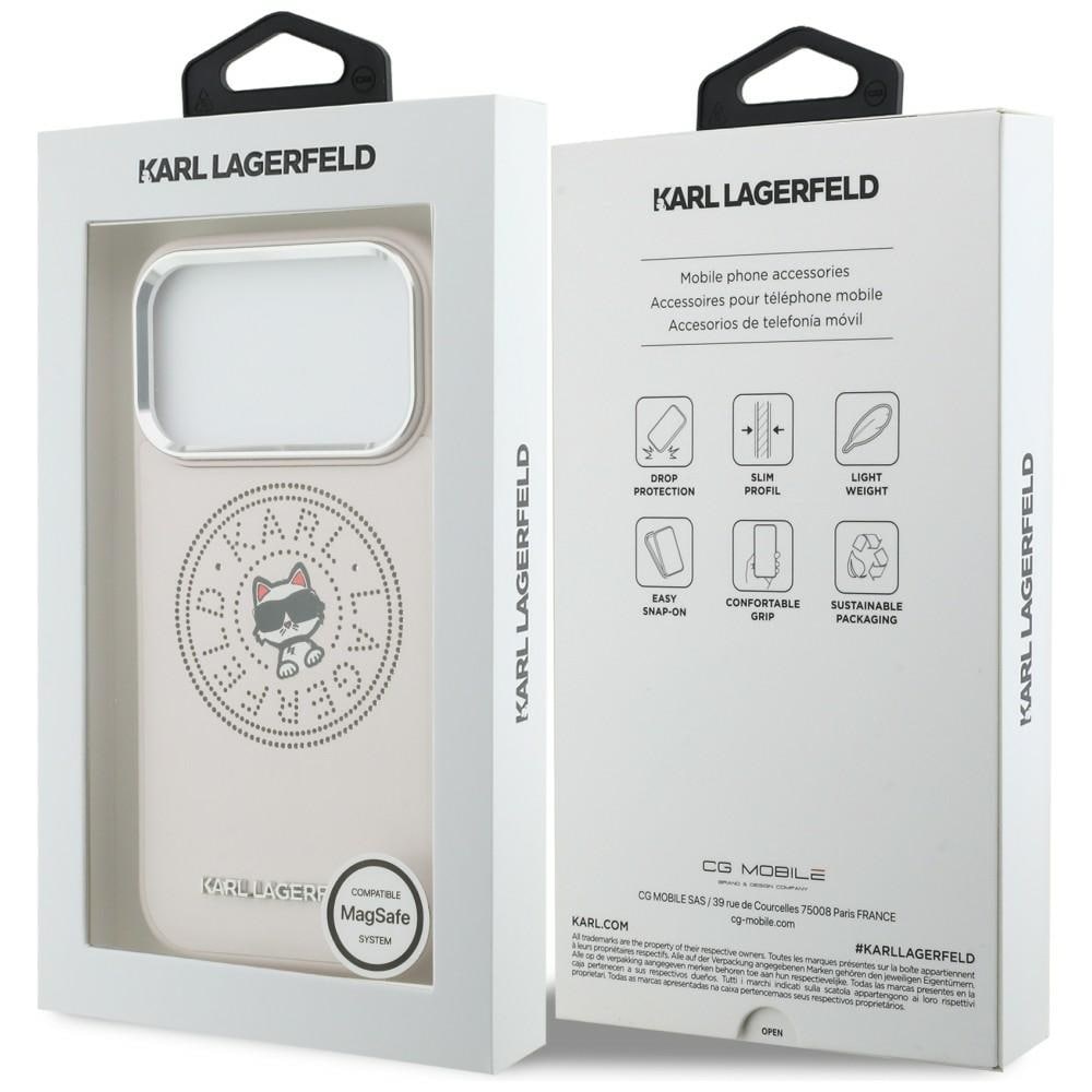 Karl Lagerfeld Point & Choupette Sketch MagSafe kotelo iPhone 17 Pro:lle - vaaleanpunainen
