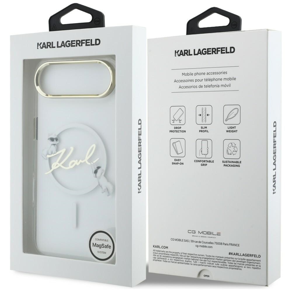 Karl Lagerfeld IML Choupettes Karl Script Logo MagSafe iPhone Air Case - Kirkas
