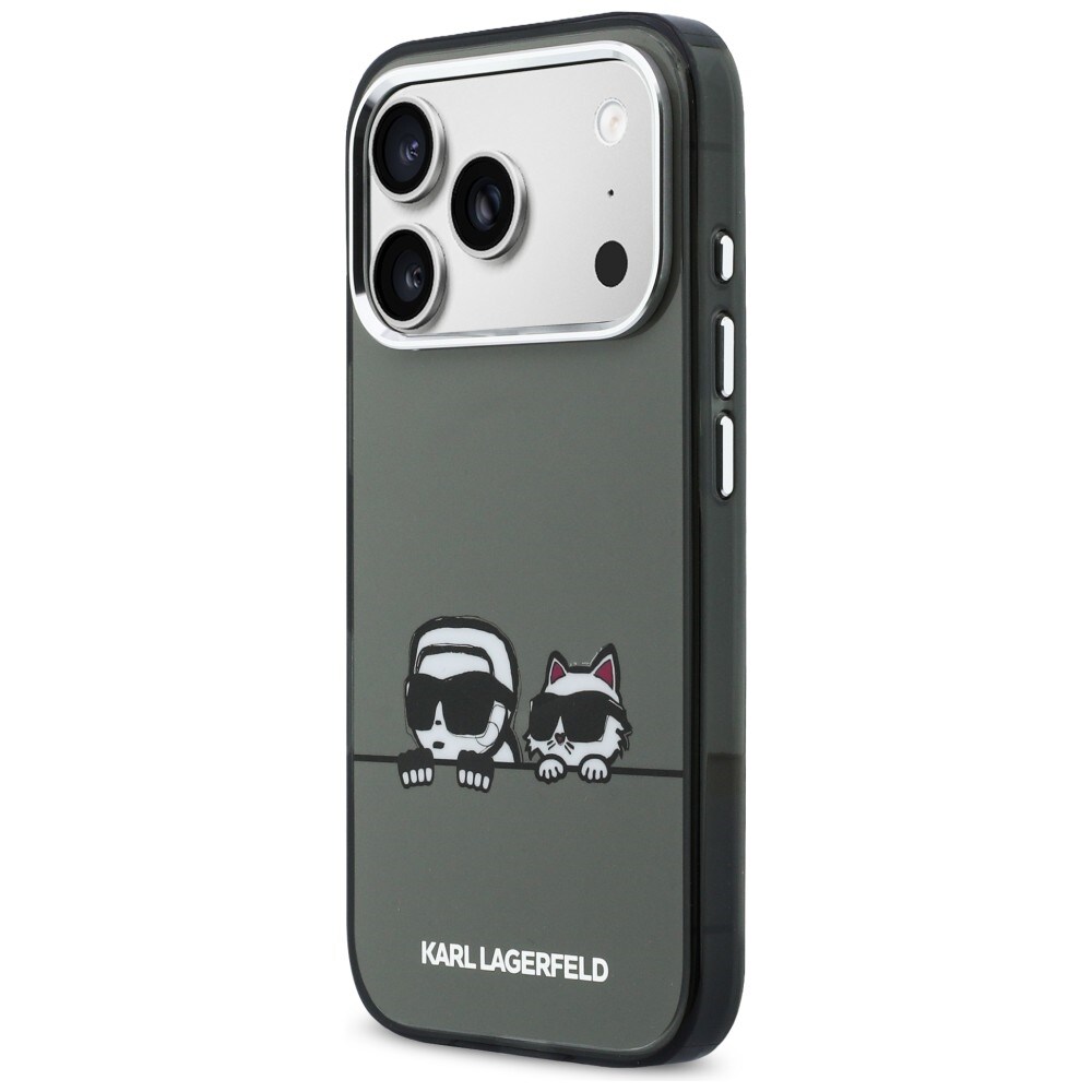 Karl Lagerfeld IML Karl & Choupette Peekaboo Logo MagSafe Case for iPhone 17 Pro Max - Musta