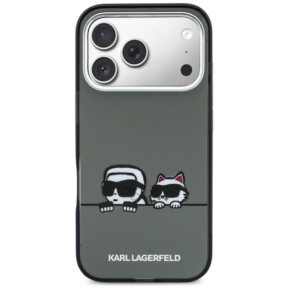 Karl Lagerfeld IML Karl & Choupette Peekaboo Logo MagSafe Case for iPhone 17 Pro Max - Musta