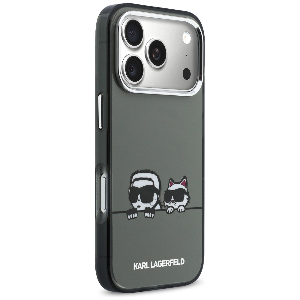 Karl Lagerfeld IML Karl & Choupette Peekaboo Logo MagSafe Case for iPhone 17 Pro Max - Musta