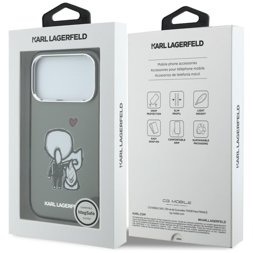 Karl Lagerfeld Karl & Choupette Back MagSafe Case for iPhone 17 Pro - musta