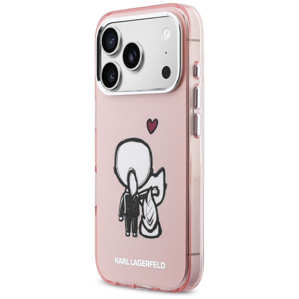 Karl Lagerfeld Karl & Choupette Takaisin MagSafe Kotelo iPhone 17 Pro - Vaaleanpunainen