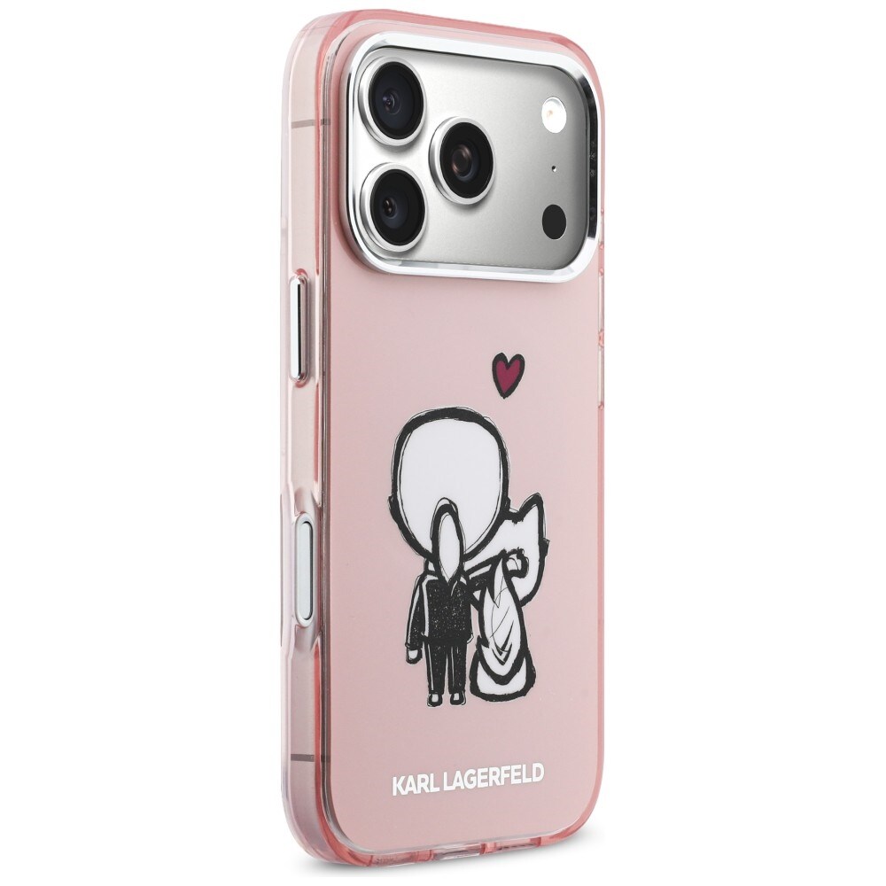 Karl Lagerfeld Karl & Choupette Takaisin MagSafe Kotelo iPhone 17 Pro - Vaaleanpunainen