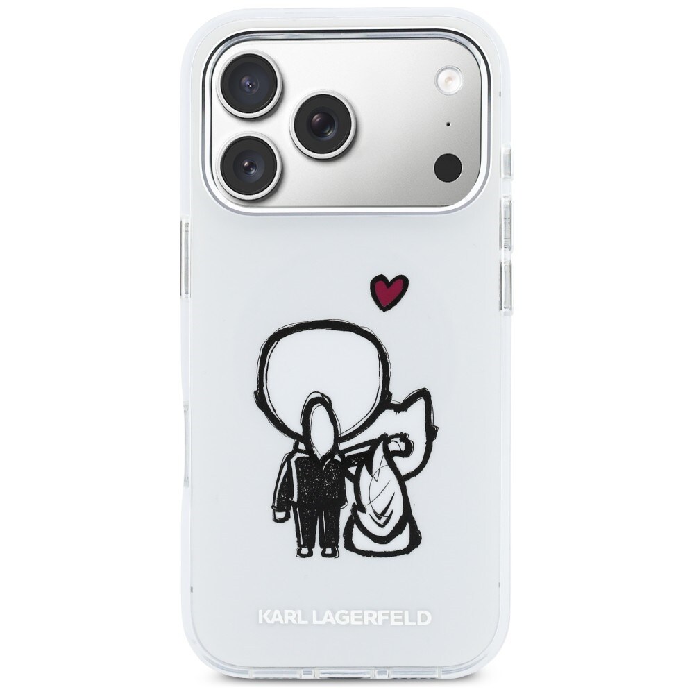 Karl Lagerfeld Karl & Choupette Takaisin MagSafe Case for iPhone 17 Pro Max - Clear - Kirkas