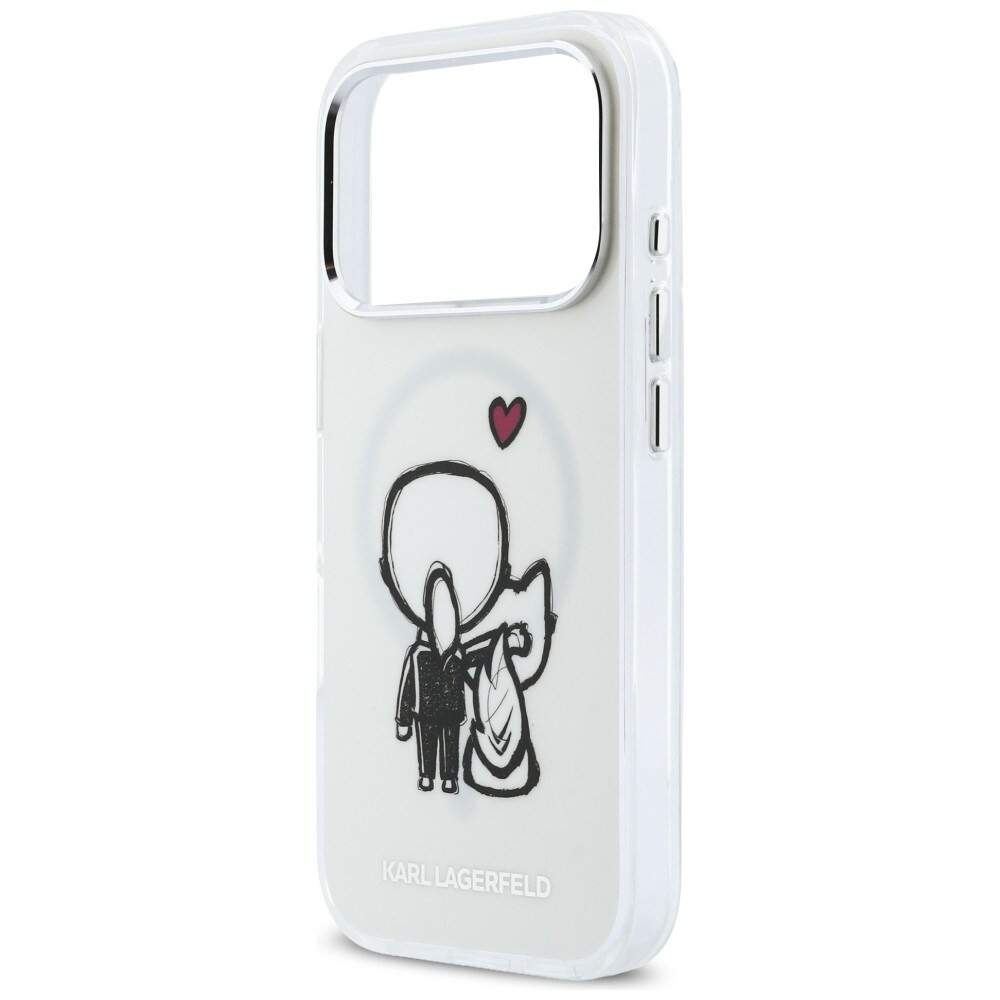 Karl Lagerfeld Karl & Choupette Takaisin MagSafe Case for iPhone 17 Pro Max - Clear - Kirkas