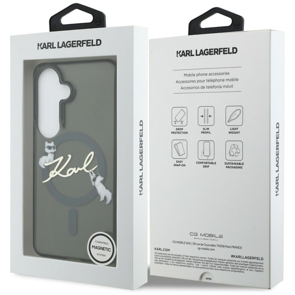 Karl Lagerfeld IML KC Script MagSafe kotelo Samsung Galaxy S26 Plus - musta