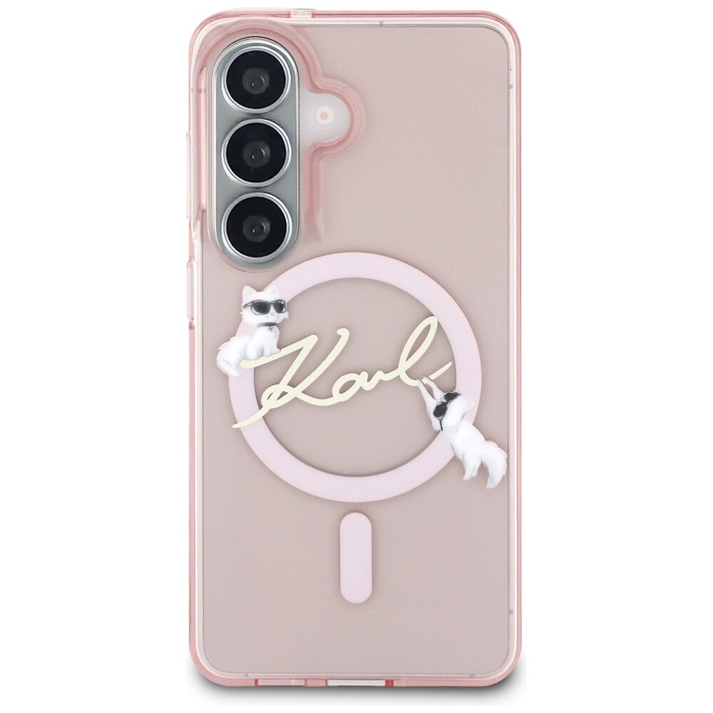 Karl Lagerfeld IML KC Script MagSafe Kotelo Samsung Galaxy S26 - vaaleanpunainen