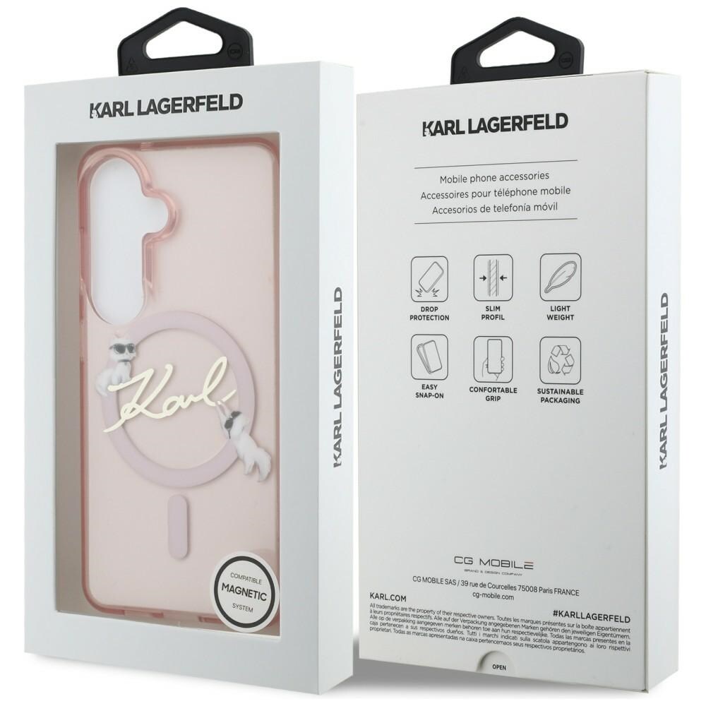 Karl Lagerfeld IML KC Script MagSafe Kotelo Samsung Galaxy S26 - vaaleanpunainen