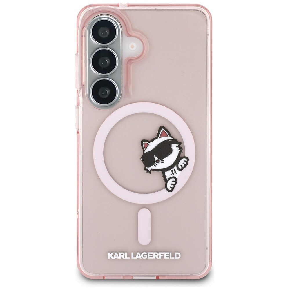 Karl Lagerfeld IML Peekaboo Choupette MagSafe Kotelo Samsung Galaxy S26 - vaaleanpunainen