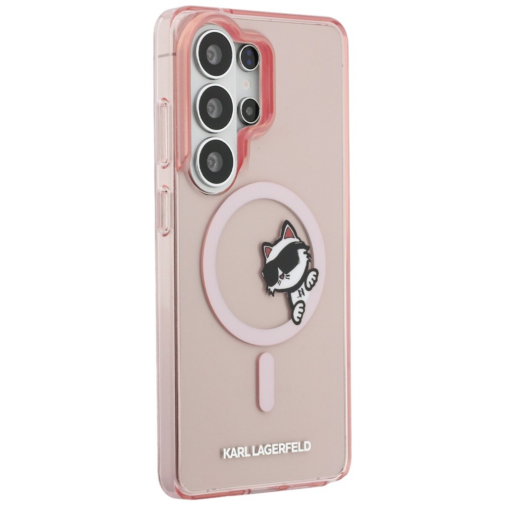 Karl Lagerfeld IML Peekaboo Choupette MagSafe Kotelo Samsung Galaxy S26 Ultra - Vaaleanpunainen
