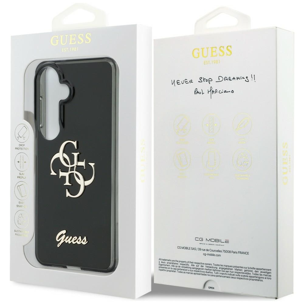 Guess IML Big Metal 4G Script kotelo Samsung Galaxy S26 - mustalle - musta