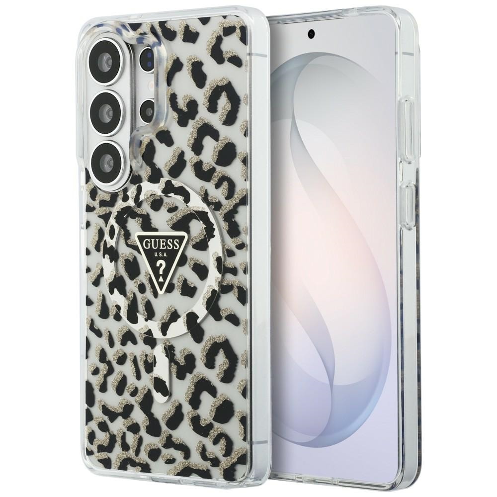 Guess IML Leopardikuvioinen kolmio MagSafe-kotelo Samsung Galaxy S26 Ultra - mustalle - musta