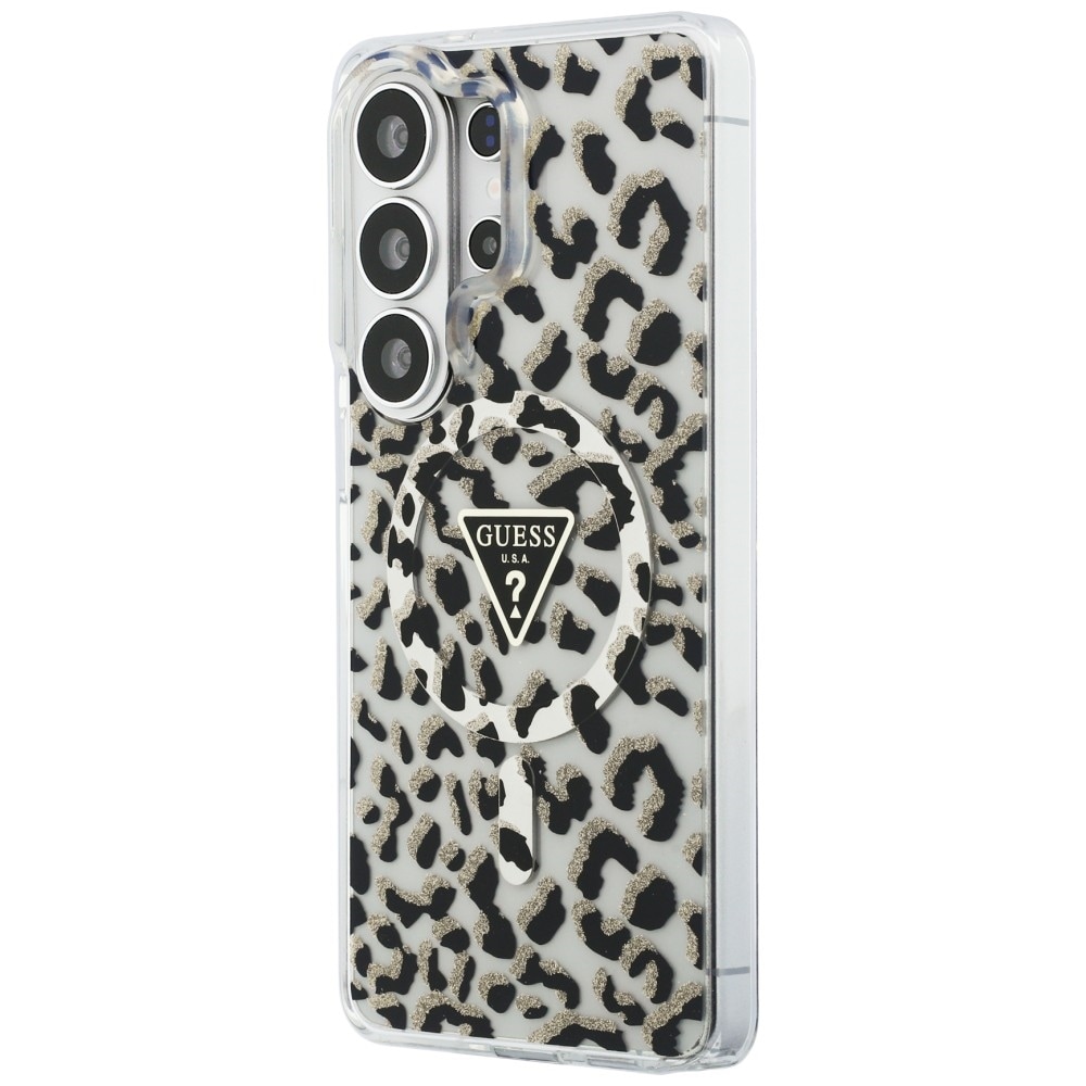 Guess IML Leopardikuvioinen kolmio MagSafe-kotelo Samsung Galaxy S26 Ultra - mustalle - musta