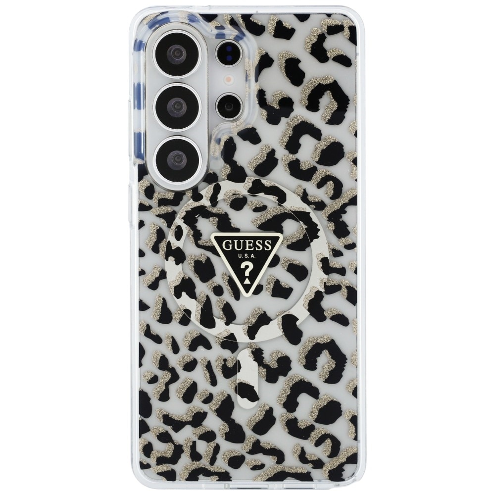 Guess IML Leopardikuvioinen kolmio MagSafe-kotelo Samsung Galaxy S26 Ultra - mustalle - musta