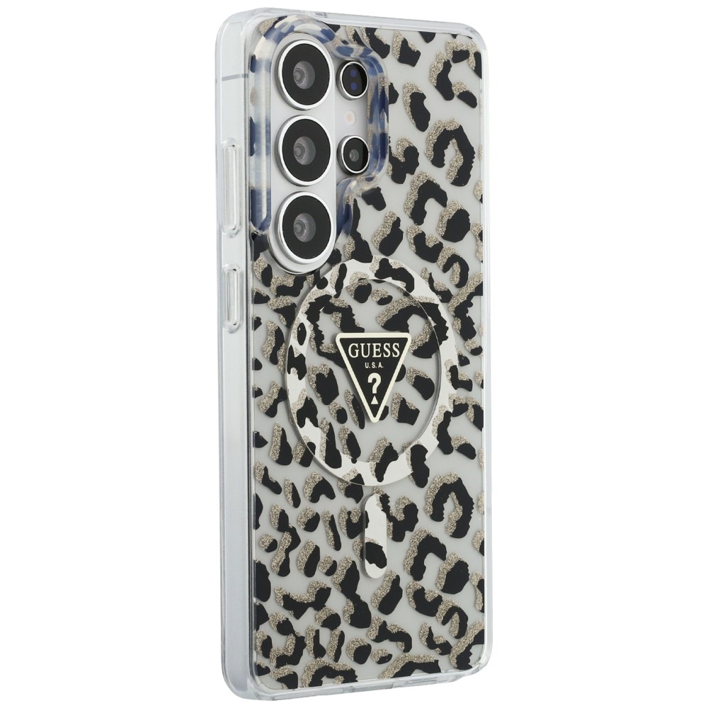 Guess IML Leopardikuvioinen kolmio MagSafe-kotelo Samsung Galaxy S26 Ultra - mustalle - musta