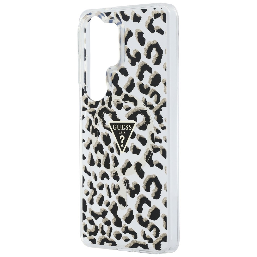 Guess IML Leopardikuvioinen kolmio MagSafe-kotelo Samsung Galaxy S26 Ultra - mustalle - musta