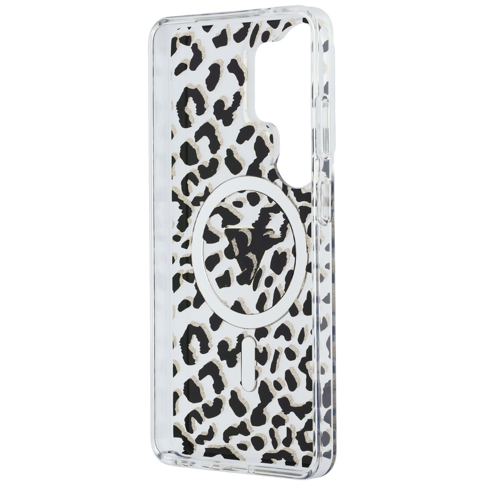 Guess IML Leopardikuvioinen kolmio MagSafe-kotelo Samsung Galaxy S26 Ultra - mustalle - musta