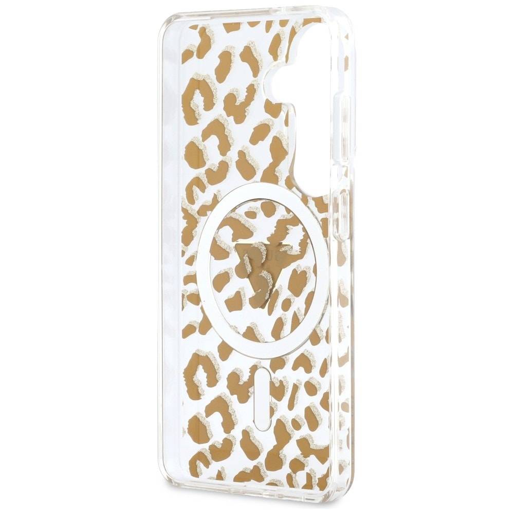 Guess IML Leopardikuvioinen kolmio MagSafe-kotelo Samsung Galaxy S26 - ruskea