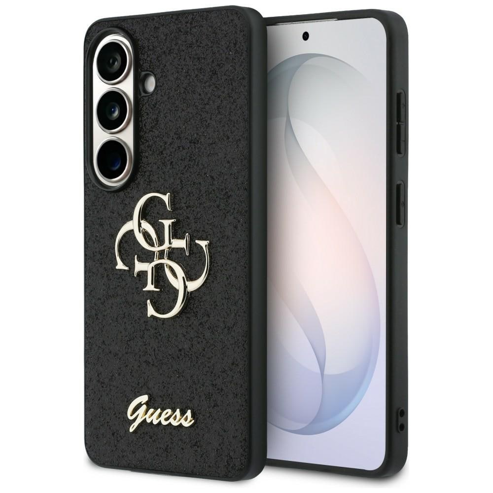 Guess Kiinteä Glitter Big 4G Metal Logo kotelo Samsung Galaxy S26:lle - musta