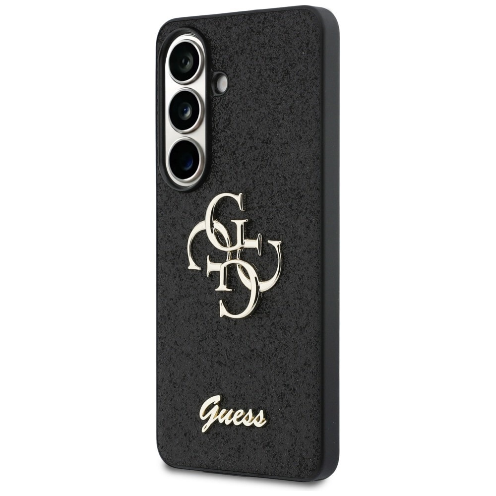 Guess Kiinteä Glitter Big 4G Metal Logo kotelo Samsung Galaxy S26:lle - musta