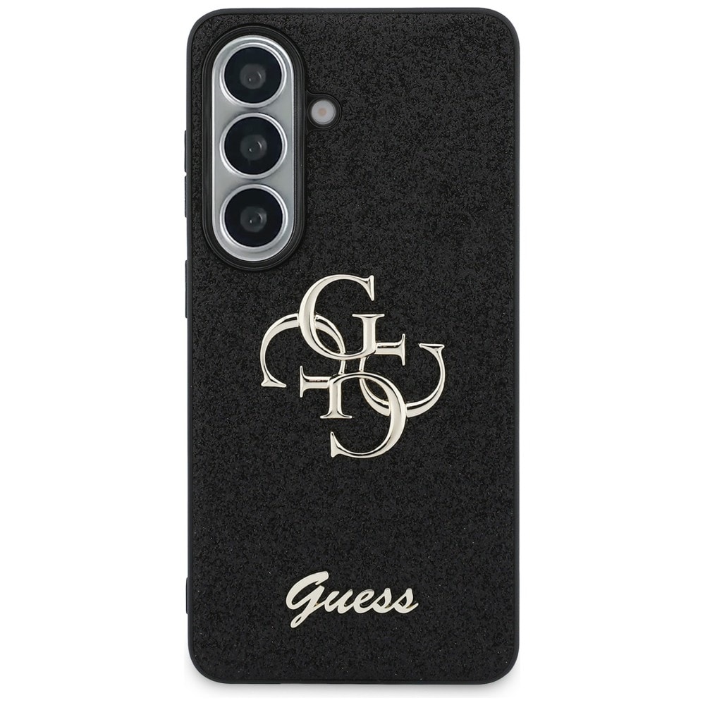 Guess Kiinteä Glitter Big 4G Metal Logo kotelo Samsung Galaxy S26:lle - musta