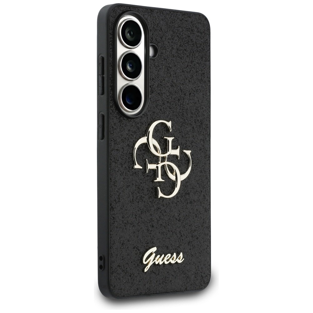Guess Kiinteä Glitter Big 4G Metal Logo kotelo Samsung Galaxy S26:lle - musta