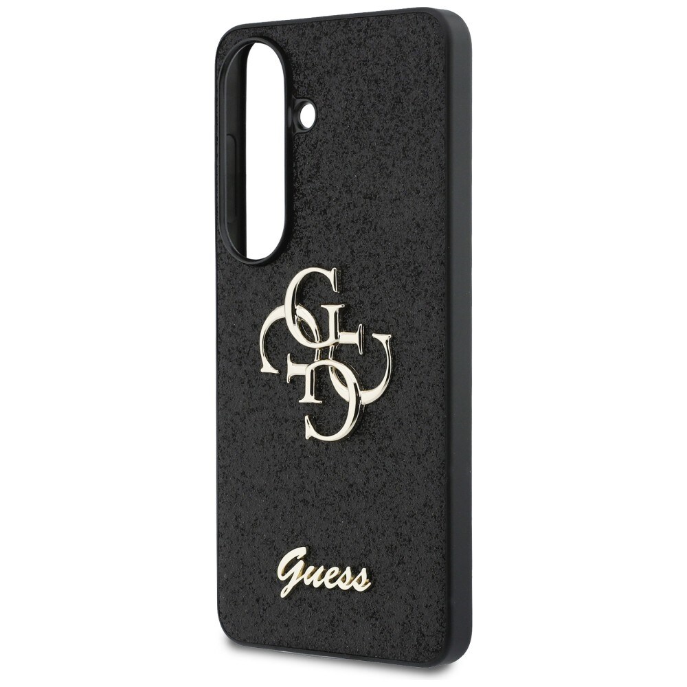 Guess Kiinteä Glitter Big 4G Metal Logo kotelo Samsung Galaxy S26:lle - musta