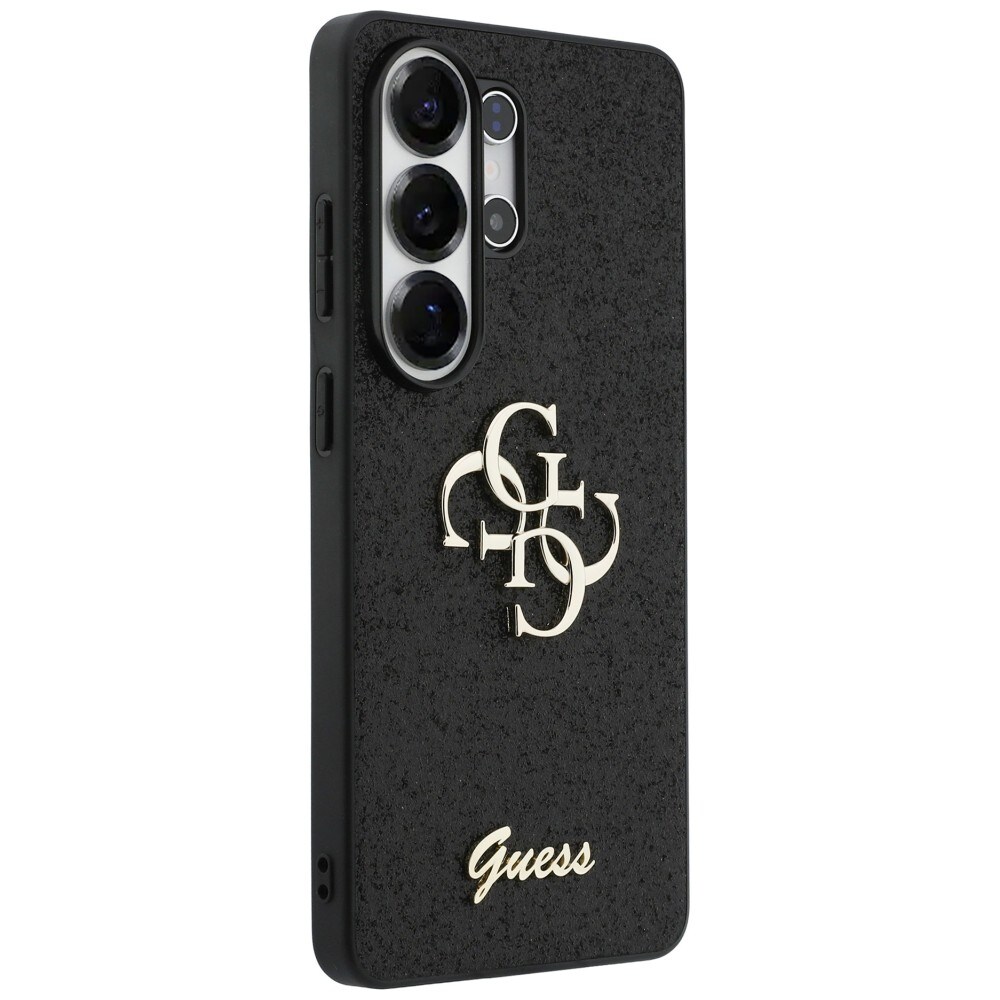 Guess Kiinteä Glitter Big 4G Metal Logo kotelo Samsung Galaxy S26 Ultra - mustalle - musta