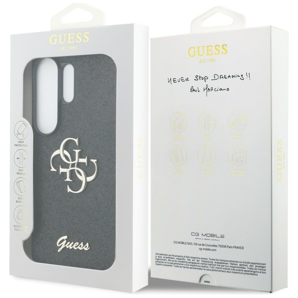 Guess Kiinteä Glitter Big 4G Metal Logo kotelo Samsung Galaxy S26 Ultra - mustalle - musta