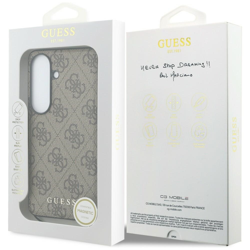 Guess 4G Classic Logo Charm MagSafe kotelo Samsung Galaxy S26:lle - ruskea