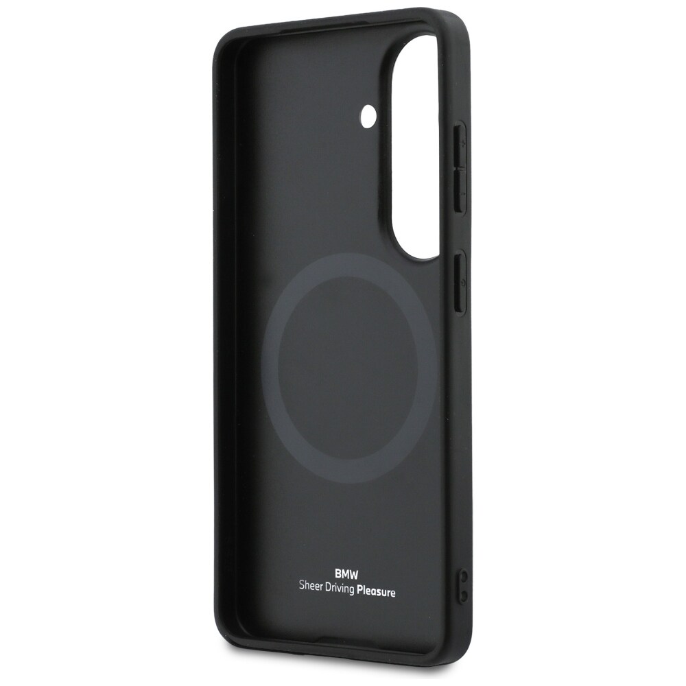 BMW Nahkainen Hot Stamp MagSafe -kotelo Samsung Galaxy S26 Plus - mustalle puhelimelle - musta