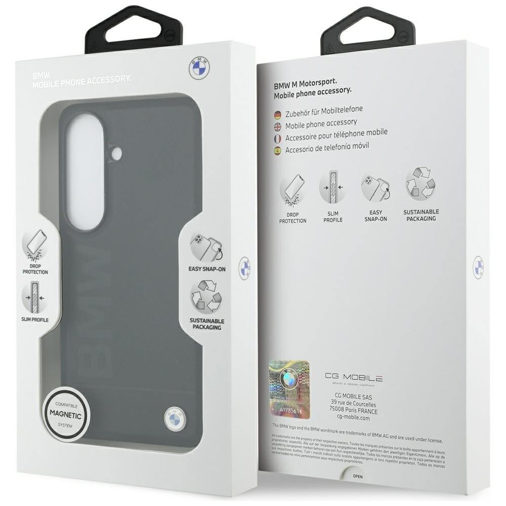 BMW Nahkainen Hot Stamp MagSafe -kotelo Samsung Galaxy S26 Plus - mustalle puhelimelle - musta