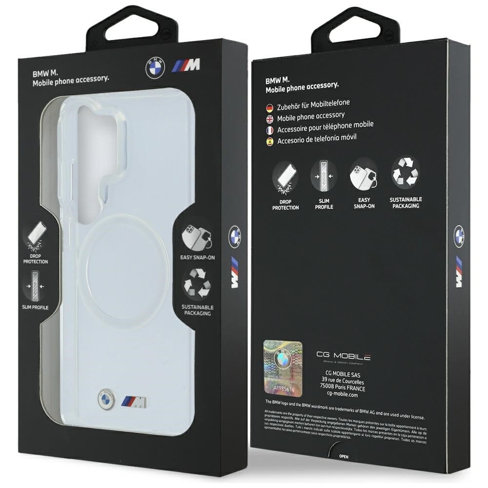 BMW IML Iskunkestävä Metal Logo MagSafe Kotelo Samsung Galaxy S26 Ultra - läpinäkyvä - läpinäkyvä