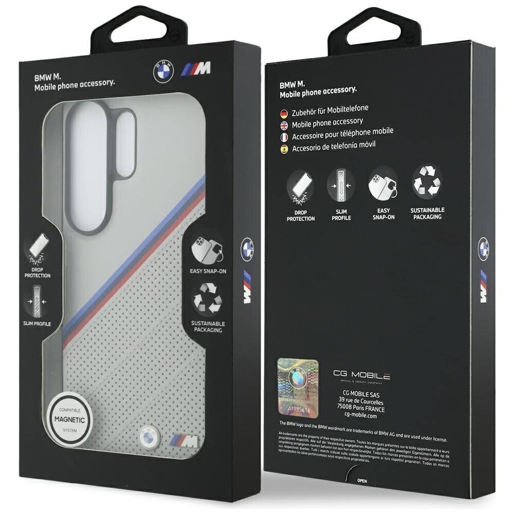 BMW Tricolor Metal Logo MagSafe-kotelo Samsung Galaxy S26 Ultra - harmaalle - harmaa