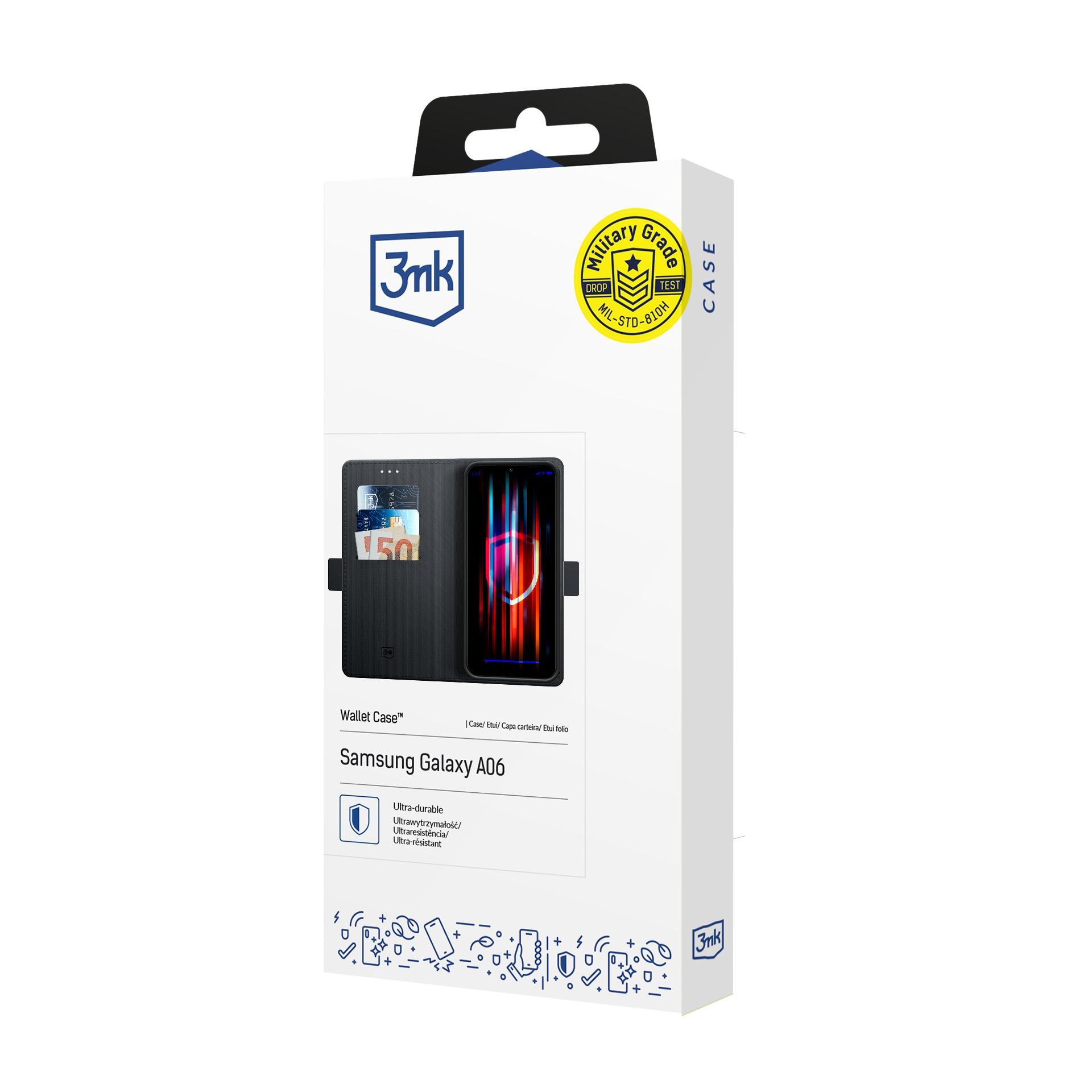 3mk Lompakko kotelo Samsung Galaxy A06 - musta