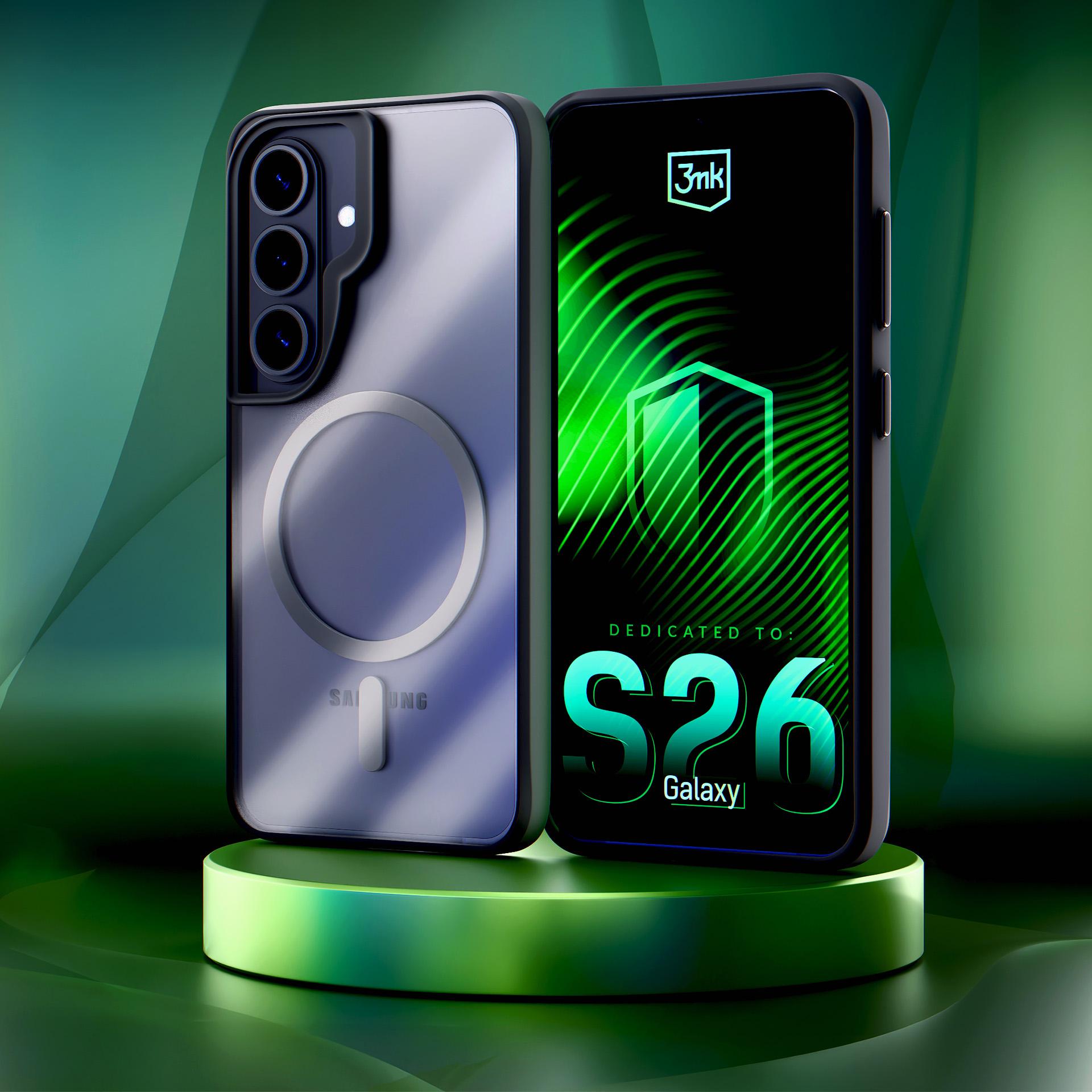 3mk Satin Armor MagCase Galaxy S26:lle Samsung - läpinäkyvä musta - läpinäkyvä musta