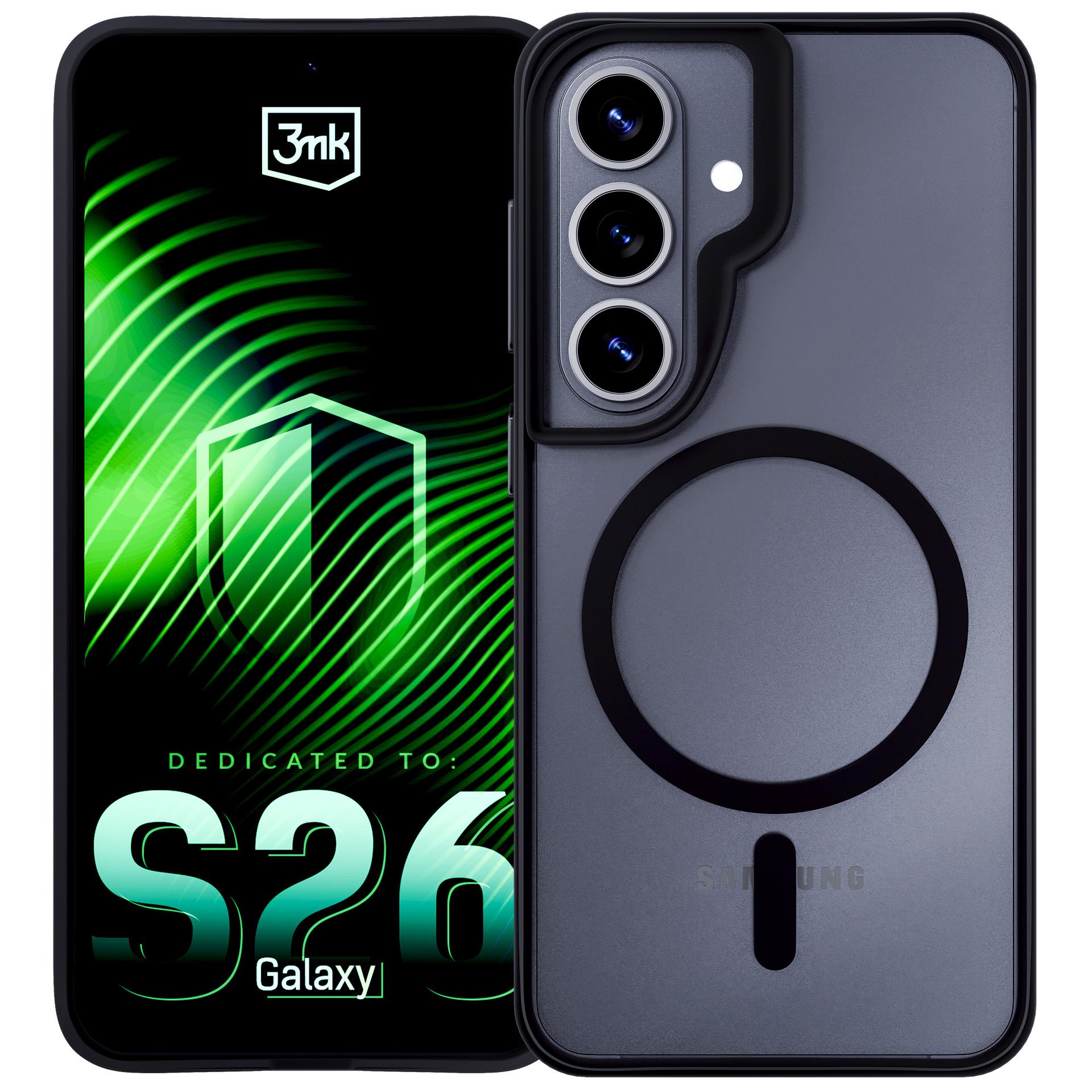 3mk Satin Armor MagCase Galaxy S26:lle Samsung - läpinäkyvä musta - läpinäkyvä musta